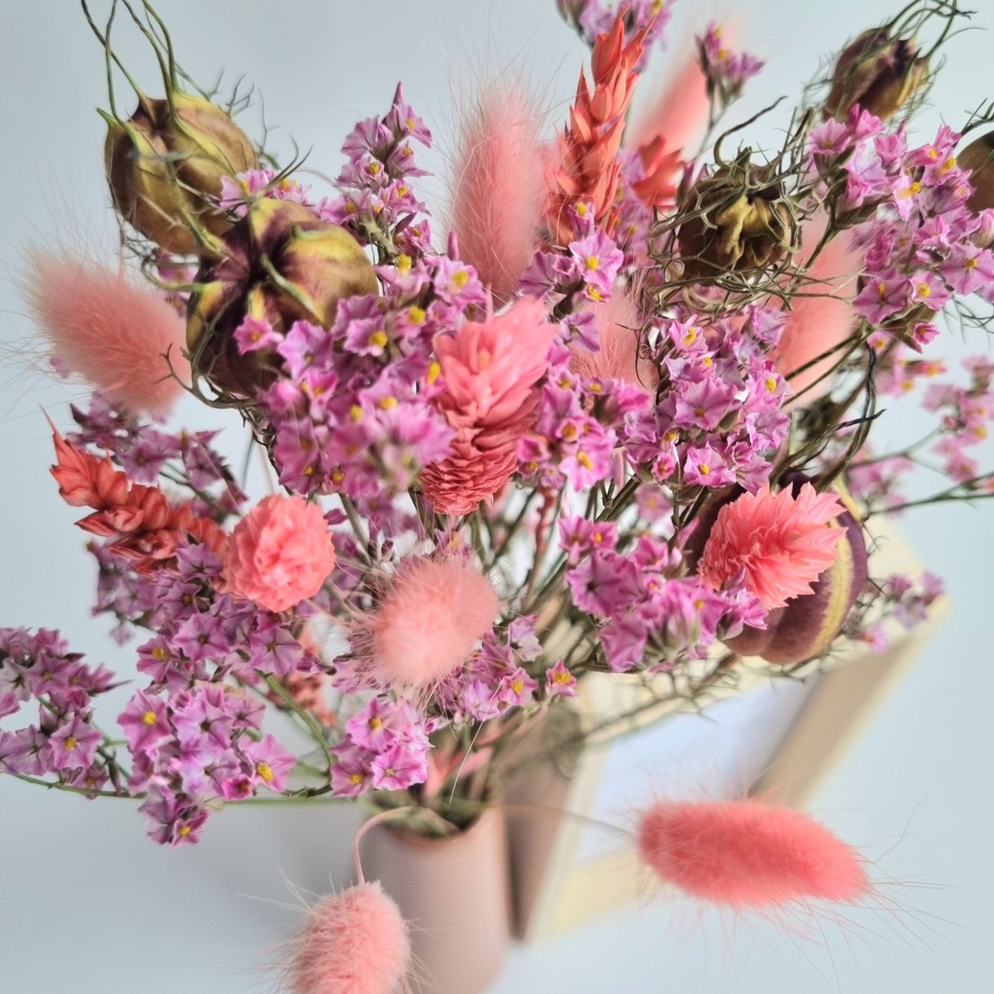 Dried flowers - pink posy