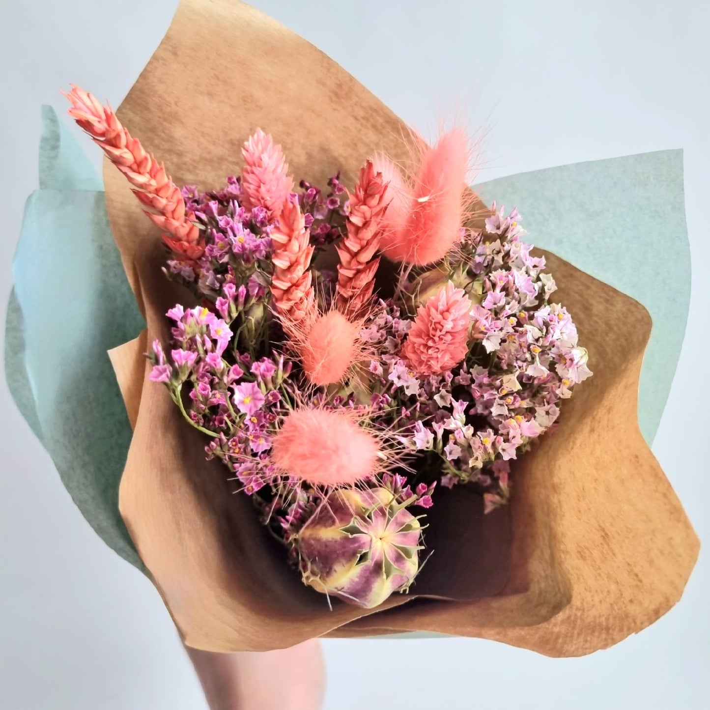 Dried flowers - pink posy