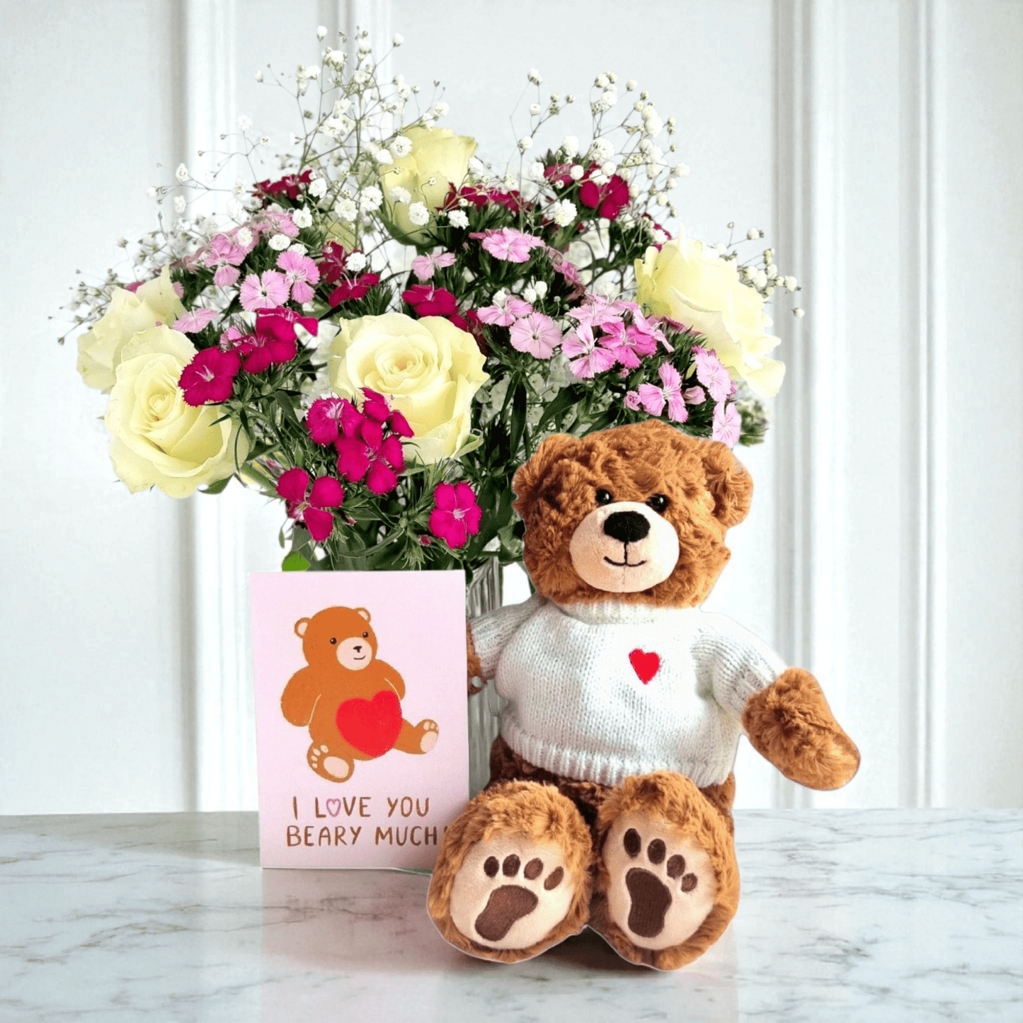 Sesongens bukett + kosebamse (store byer)