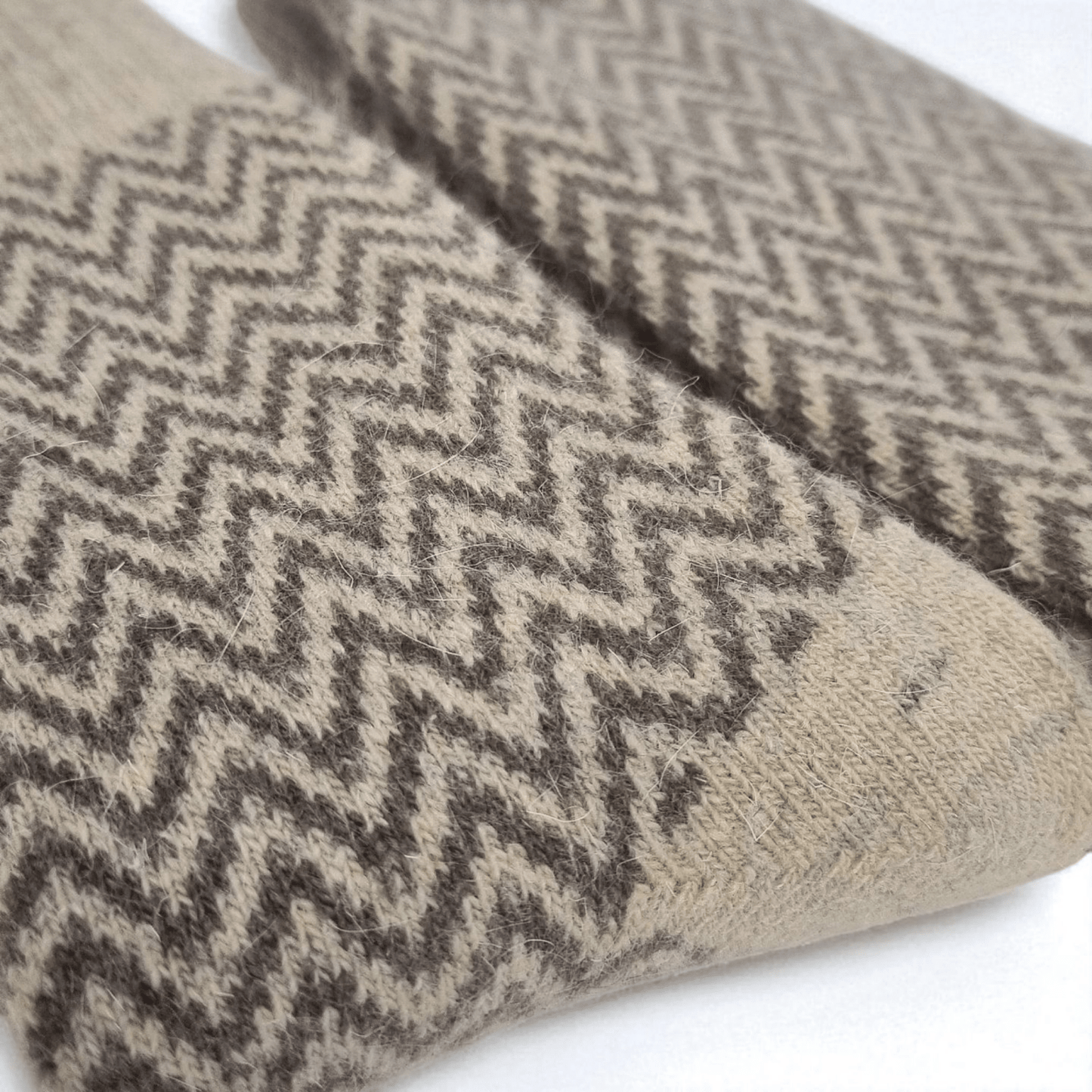 Heta strumpor i ullmix - brunt/fiskeben