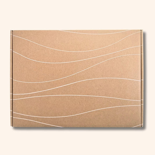 KOSIBOX gaveæske - hvidt mønster, grøn indeni