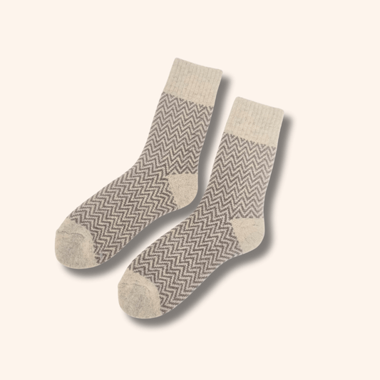 Heta strumpor i ullmix - brunt/fiskeben