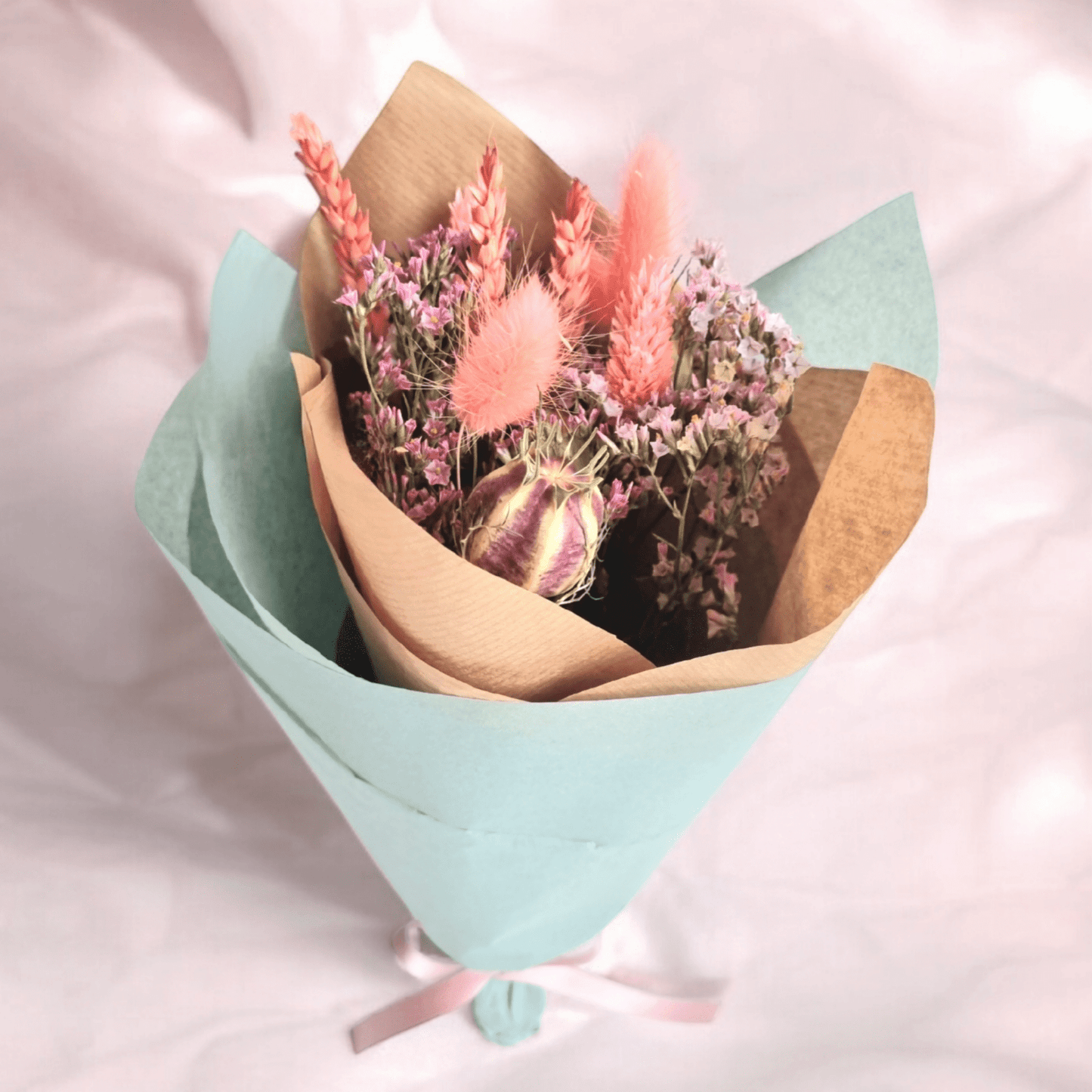 Dried flowers - pink posy