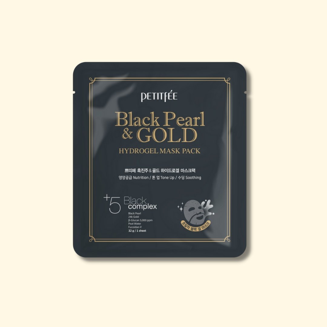 Hydrogel face mask Black pearl & Gold