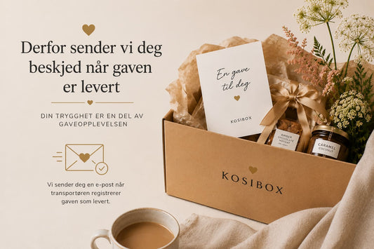Kosibox gir beskjed når gaven er levert