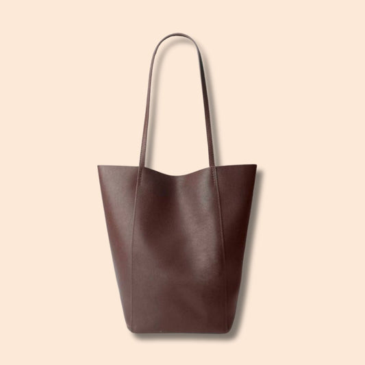 Tote bag in leather - brown