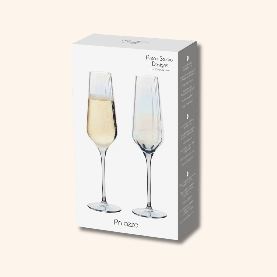 2stk Champagneglass - perlemor