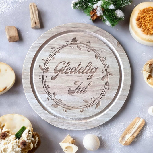 Ostebrett med innebygget knivsett - gledelig jul