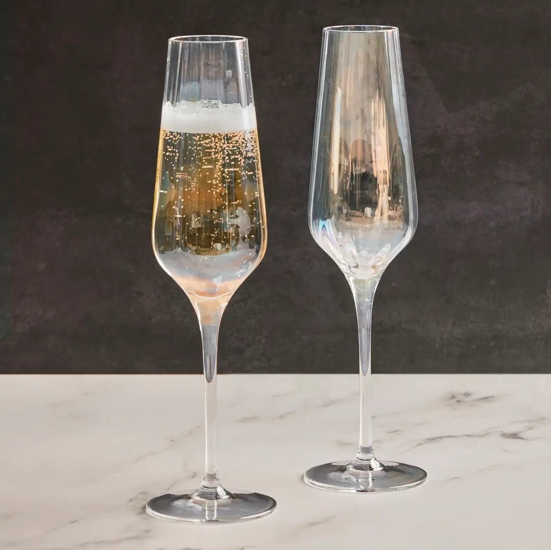 2stk Champagneglass - perlemor