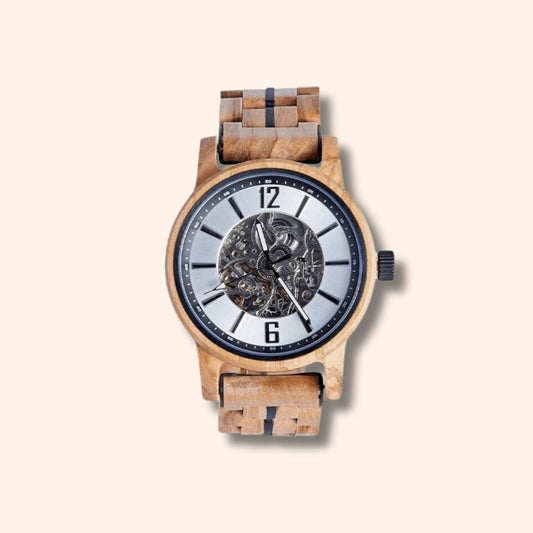 <tc>Natural wooden watch for men - mechanical/light</tc>