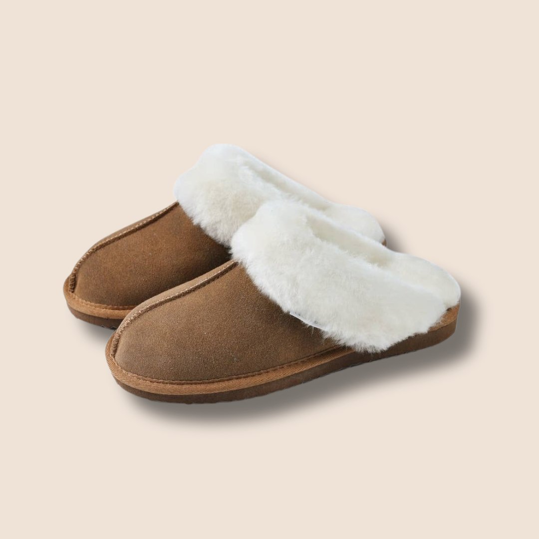 Women's slippers in genuine wool/leather