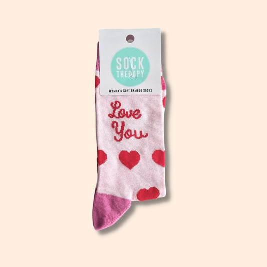 Funny bamboo socks - Love You (Women's)
