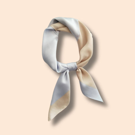 Silk scarf - light blue/cream