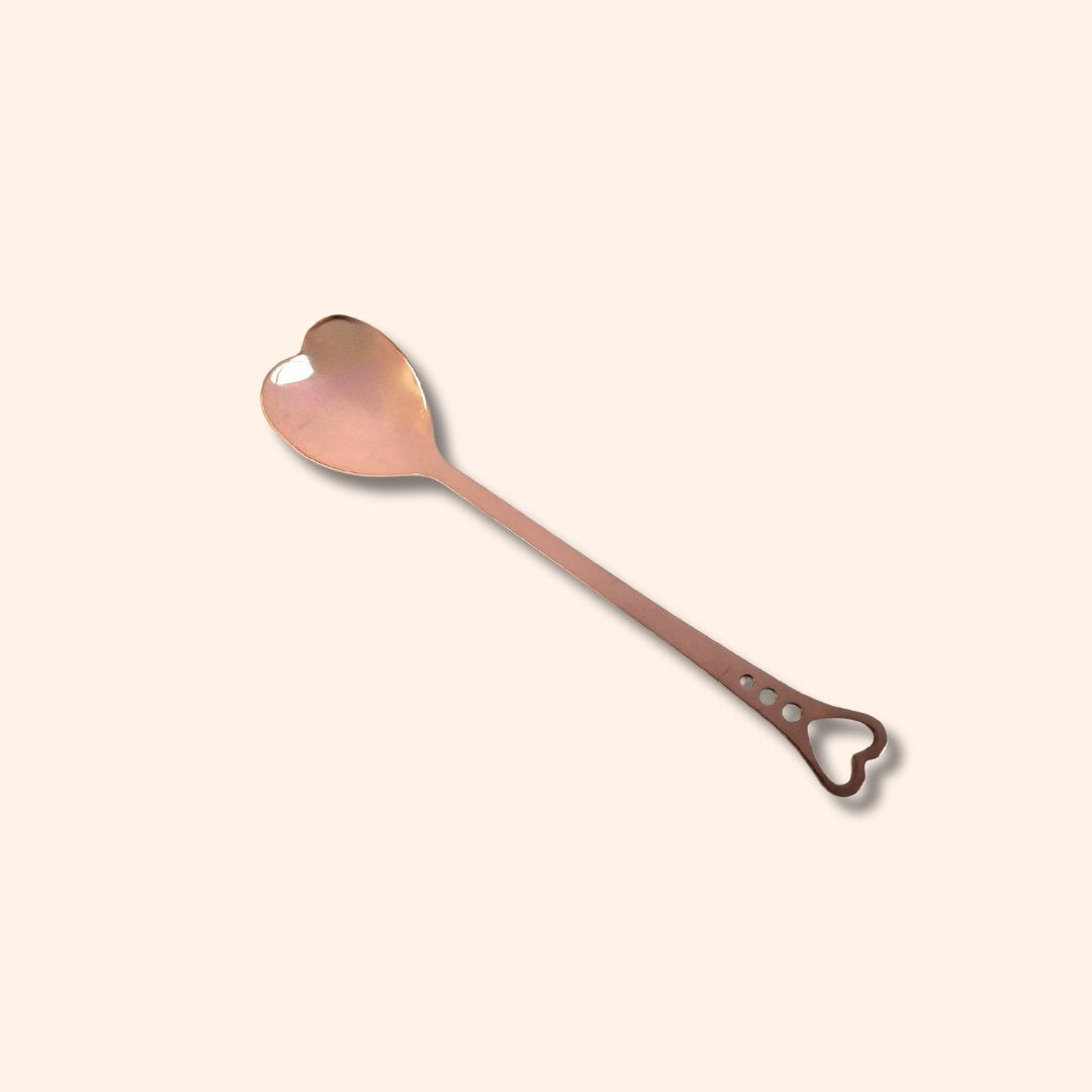 Teaspoon with heart - Rose gold colored