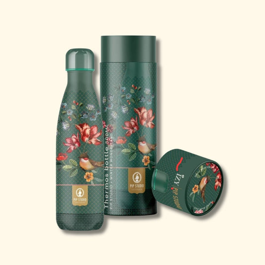 Thermos bottle with motif - green