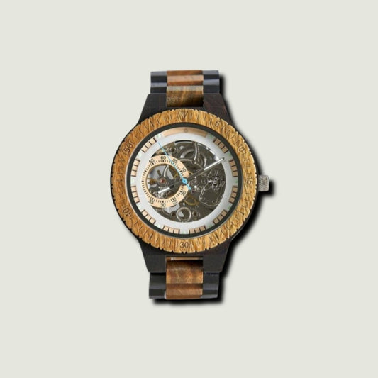 <tc>Natural wooden men's watch - mechanical/brown</tc>