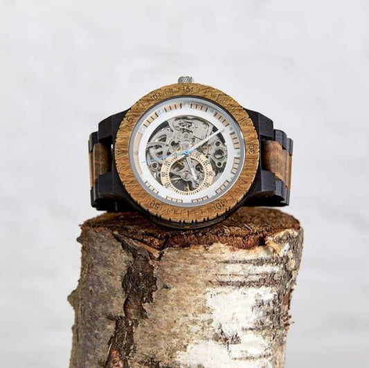 <tc>Natural wooden men's watch - mechanical/brown</tc>