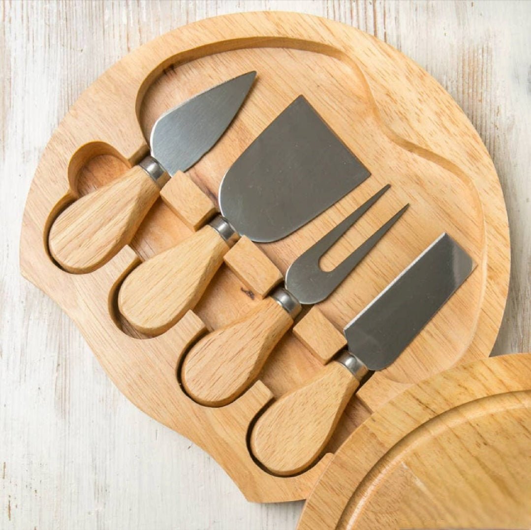 Cheese board with knife set