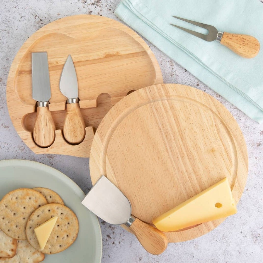 Cheese board with knife set