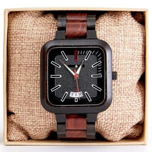 <tc>Natural wooden watch for men - redbrown</tc>