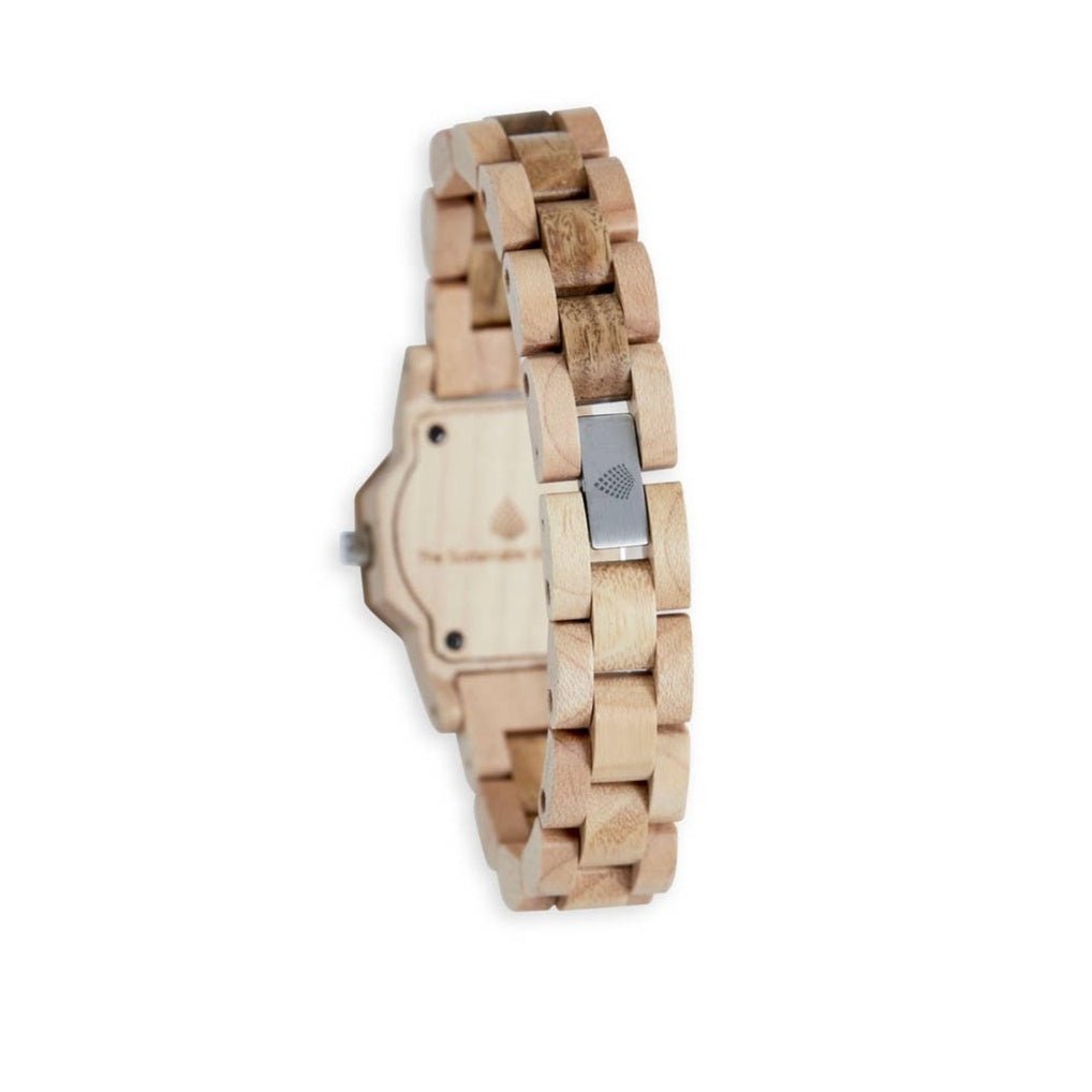 Natural wooden watch for women - brown/green