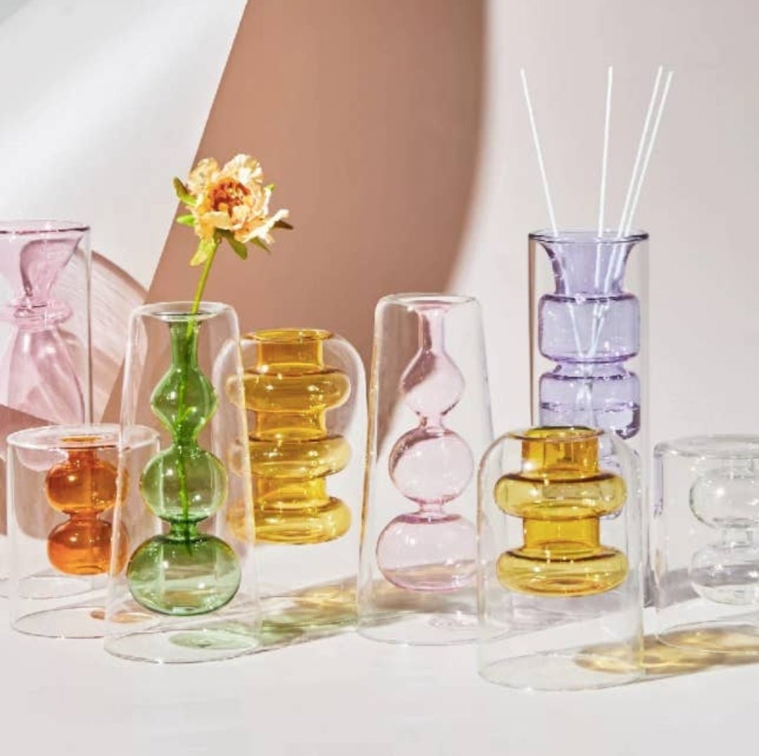 Vase av glass - Gul
